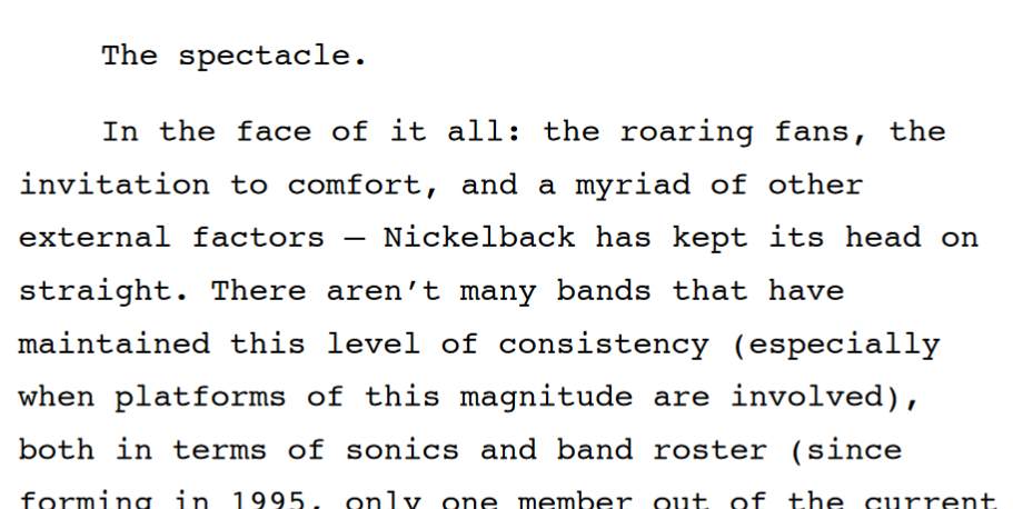 Nickelback essay